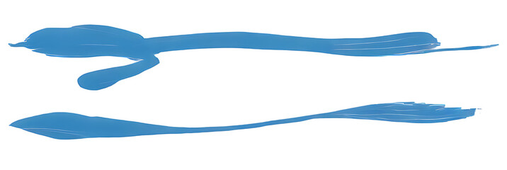 Vibrant Blue Brush Stroke Isolated on Transparent Background 