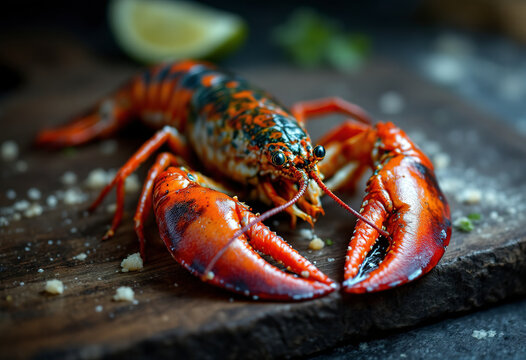 Raw langust or Tiny Lobster ready for cooking