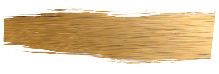 Shimmering Golden Brush Stroke on Transparent Background