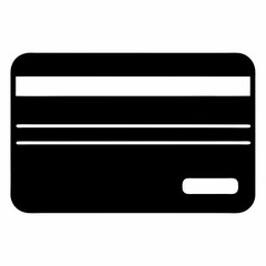 Black Credit Card Silhouette Vector Art