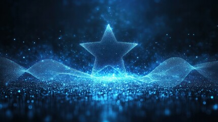 Captivating digital showcasing a mesmerizing celestial backdrop with shimmering star studded splendor and luminous energy waves creating a futuristic ethereal