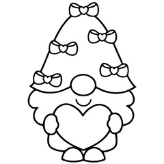 Gnome with heart cartoon 