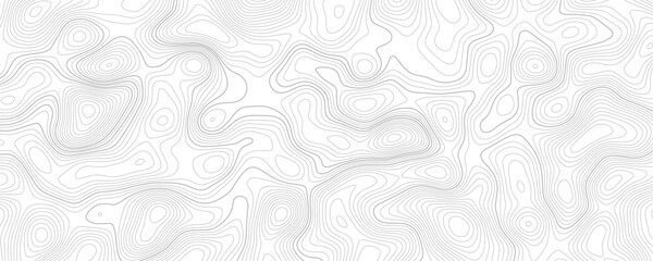 Abstract background wavy topographic line map. Contour geography map grid abstract backdrop. Seamless pattern and banner design. Modern and dynamic feel to topographic mapping vector illustration.