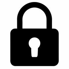 Black Padlock Silhouette Vector Illustration