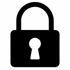 Black Padlock Silhouette Vector Illustration