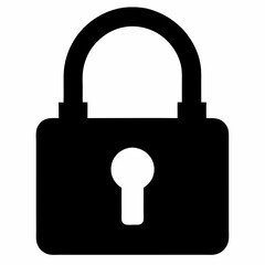 Black Padlock Silhouette Vector Illustration