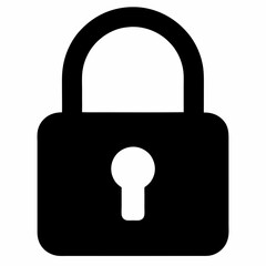Black Padlock Silhouette Vector Illustration