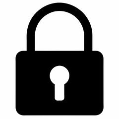 Black Padlock Silhouette Vector Illustration