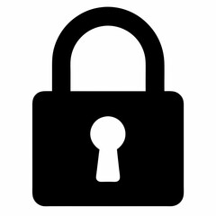 Black Padlock Silhouette Vector Illustration