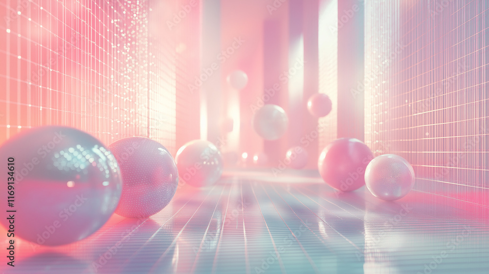 Poster futuristic abstract mesh featuring a holographic gradient and sleek look. ideal for innovation-drive
