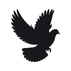 Eine elegante Taube im Flug, symbolisch für Frieden, Freiheit und Hoffnung. Dieses Design verbindet Leichtigkeit und Anmut 
