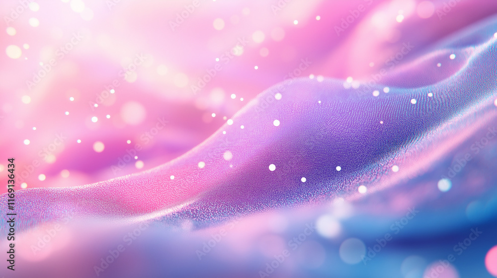 Poster Futuristic abstract mesh featuring a holographic gradient and sleek look. Ideal for innovation-driven content