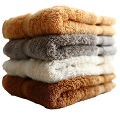 stack of towels on transparent background.