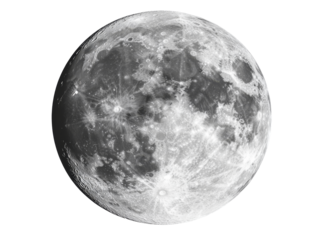 Full moon shining brightly in a clear night sky