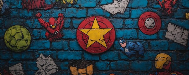 superhero birthday wall