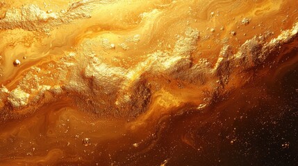 Elegant gold fluid art marbling texture creating a stunning abstract background for creative projects