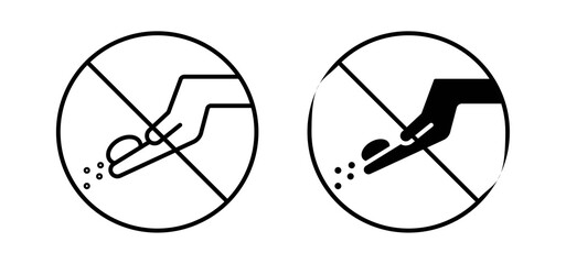 Do not feed the animals sign vector in black and red colors