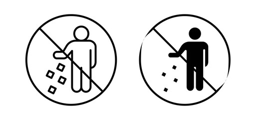 Do not litter sign vector in black and red colors