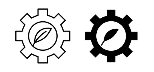 Ecology icons in black and white colors
