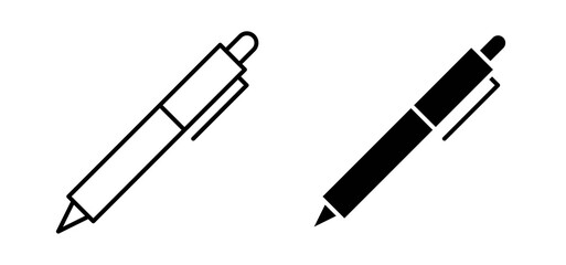 Fountain pen icons in black and white colors