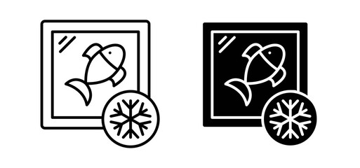 Frozen food icons in black and white colors