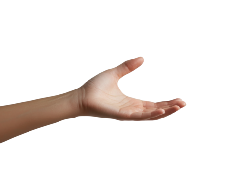 Open hand reaching out for support