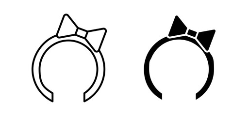 Headband icons in black and white colors