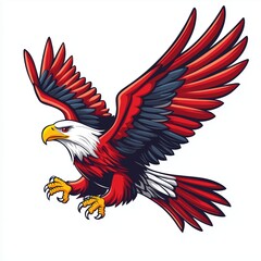 Obraz premium Sports logo with soaring eagle, expressive and dynamic design