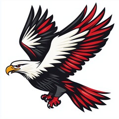 Obraz premium Athletic eagle logo, conveying motion and determination