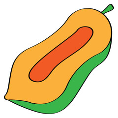 papaya fruit vector illustration design