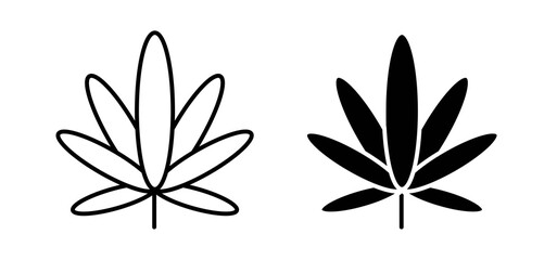 Marijuana icons in black and white colors