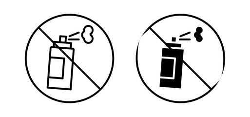 No aerosol spray sign vector in black and red colors