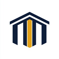 Minimalist financial advisory logo with sleek navy blue and gold colors