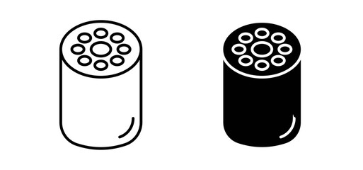 Oil filter icons in black and white colors