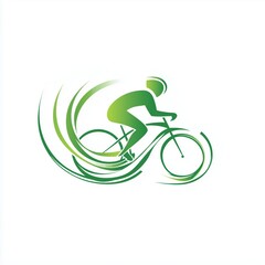Fototapeta premium Clean and eco-friendly bicycle driving school logo featuring circular motion elements