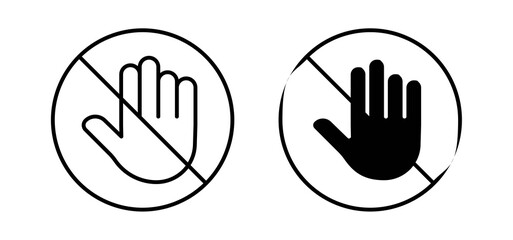 Stop signs set in black and white colors