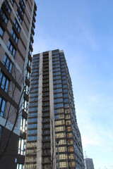 Fototapeta premium modern new buildings, apartment buildings and offices in the city, skyscrapers