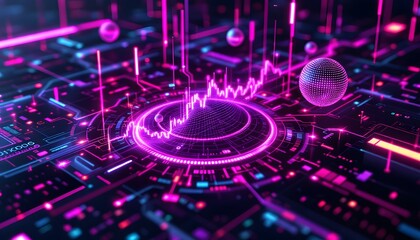 Pink Abstract Artificial Intelligence wallpaper with Glowing Data Streams and Futuristic Design