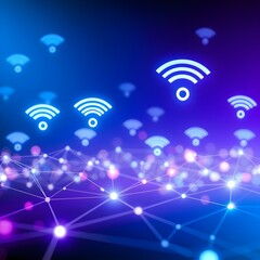 Abstract Technology Background Representing WIFI Connectivity