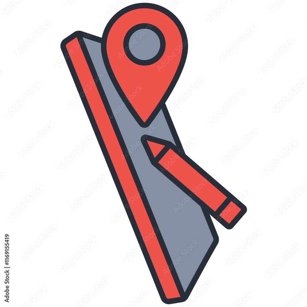 Poster edit location icon. vector.editable stroke.linear style sign for use web design,logo.symbol illustra