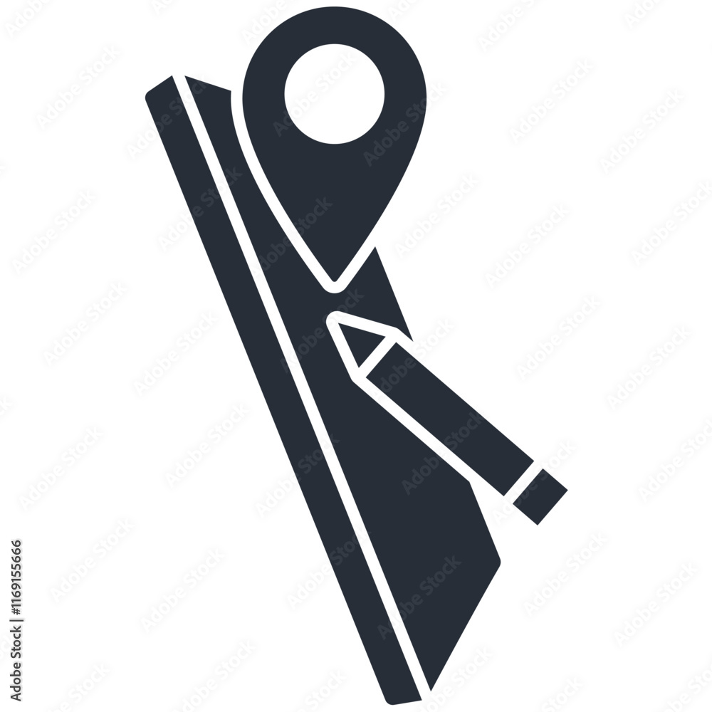 Poster edit location icon. vector.editable stroke.linear style sign for use web design,logo.symbol illustra