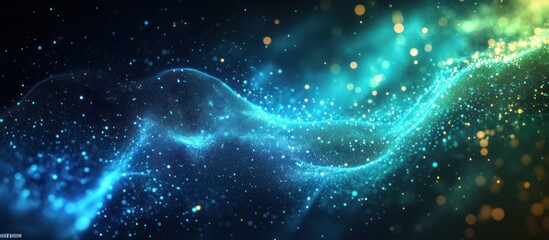 Obraz premium Abstract glowing wave of particles, energy, and light.