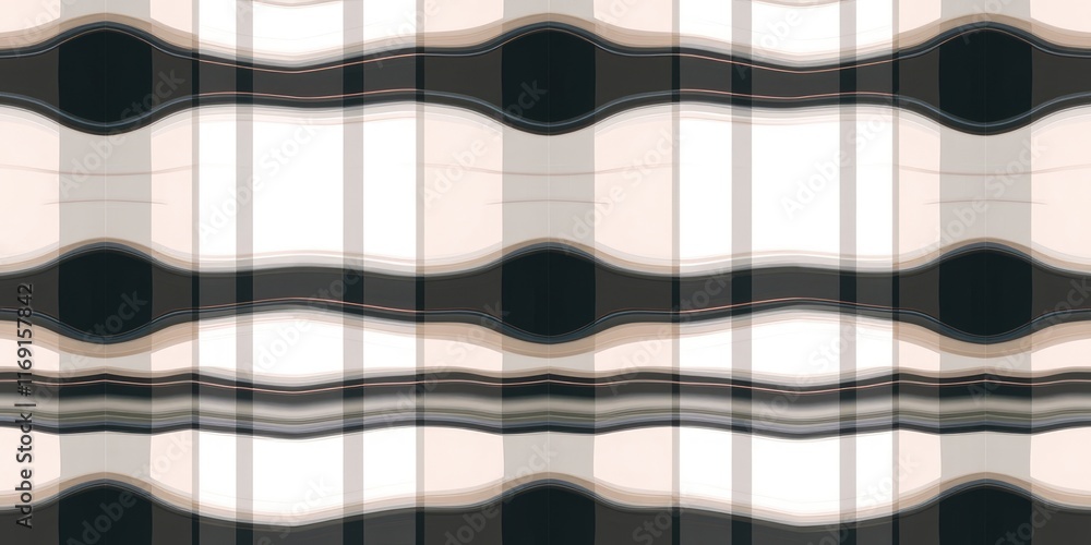 Poster abstract wave pattern with interlocking stripes in neutral tones