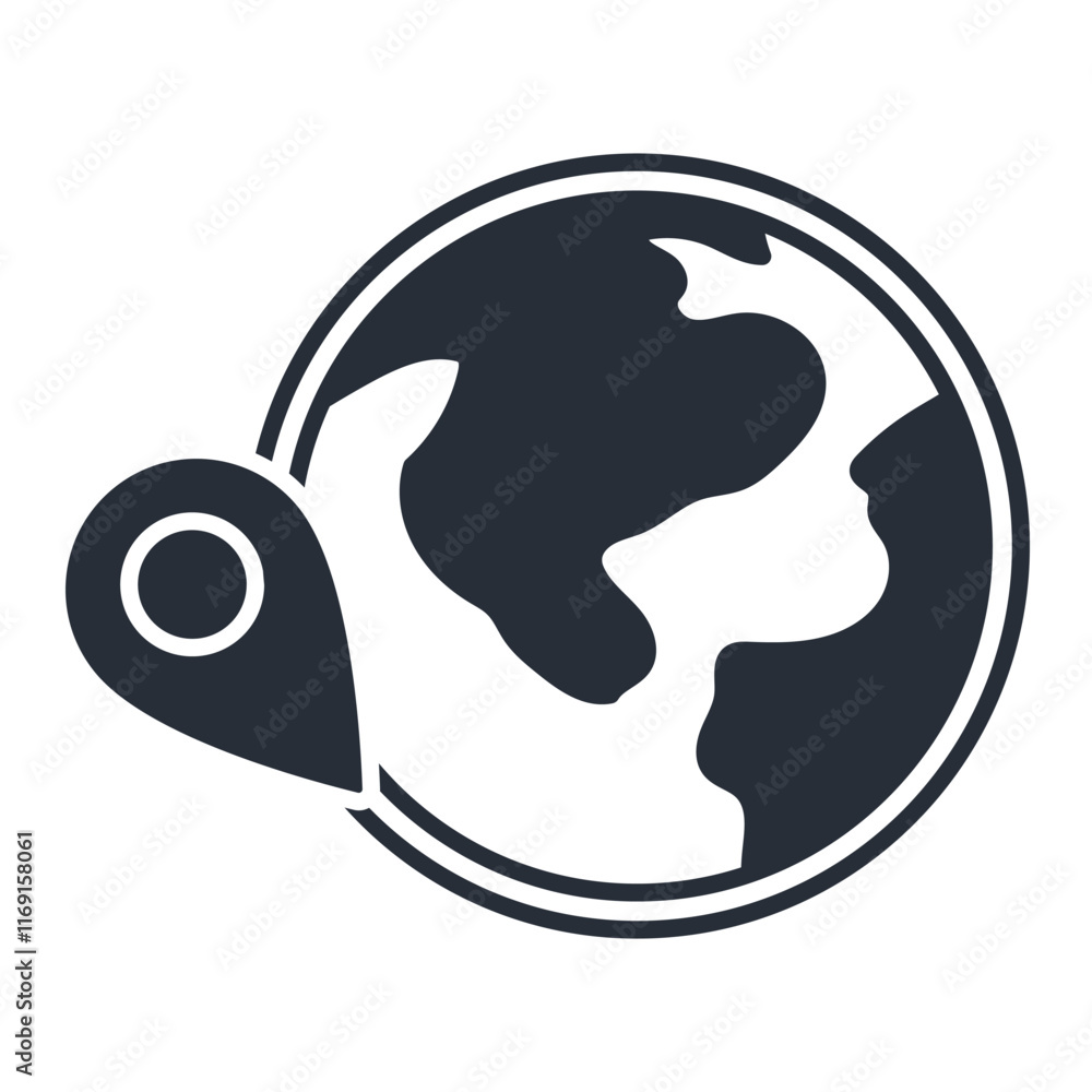 Poster geolocation icon. vector.editable stroke.linear style sign for use web design,logo.symbol illustrati