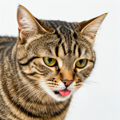 Fototapeta premium Tabby Cat with Tongue Out