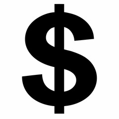 Dollar Sign Black Silhouette Vector Art