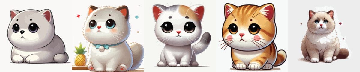 collection of cute cat vectors