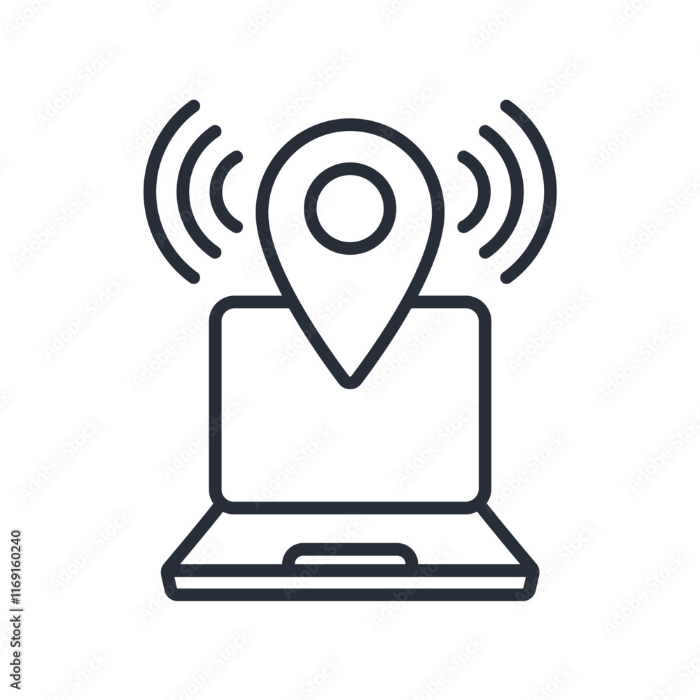 Poster live location icon. vector.editable stroke.linear style sign for use web design,logo.symbol illustra