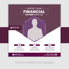 Digital marketing agency and corporate social media post or square web banner template