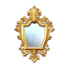 Obraz premium Ornate Gold Framed Mirror with Decorative Accents